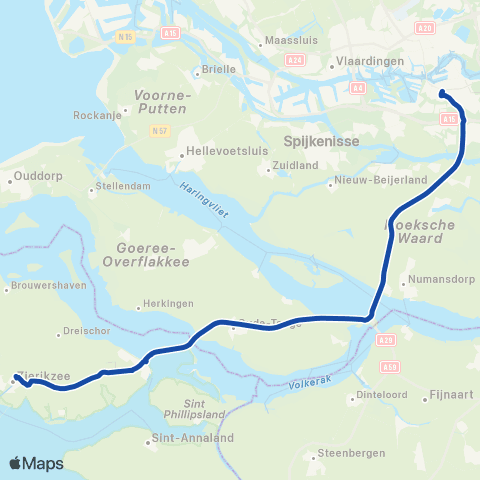 Connexxion Zierikzee - Rotterdam Zuidplein map