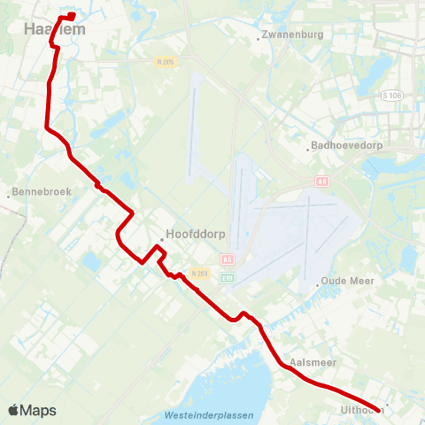 Connexxion Haarlem Station - Uithoorn Busstation map