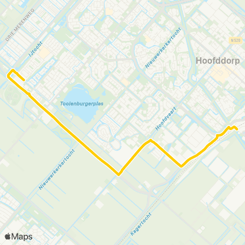 Connexxion Hoofddorp Station - Hoofddorp Floriande Zuidoost map