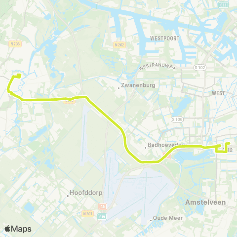 Connexxion Haarlem Station - Amsterdam Station Zuid map