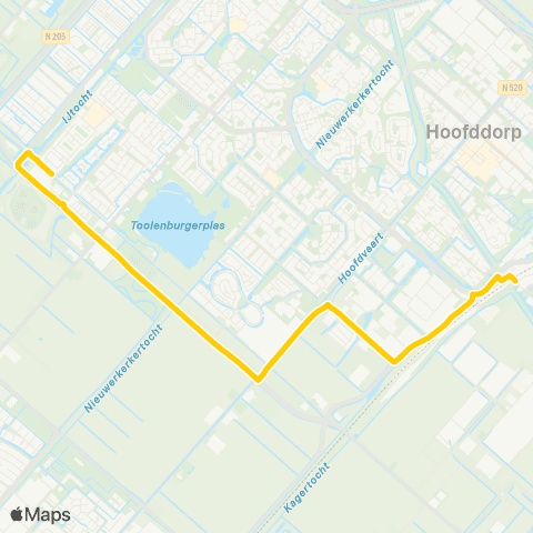 Connexxion Hoofddorp Station - Hoofddorp Floriande Zuidoost map
