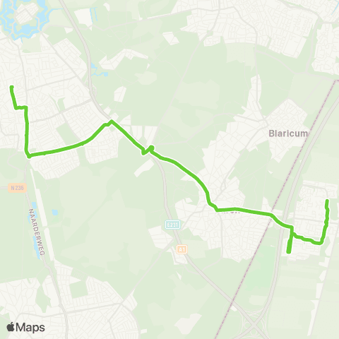 Transdev Bussum Station - Eemnes Braadkamp map