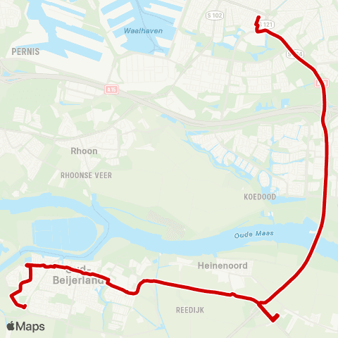 Transdev Oud-Beijerland Zinkweg - Rotterdam Zuidplein map