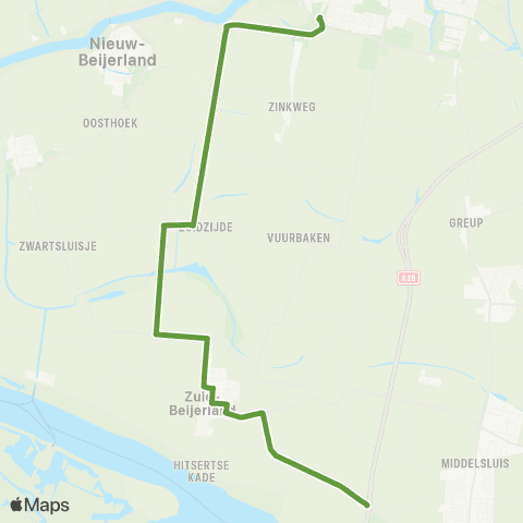 Transdev Numansdorp Viaduct A29 - Oud-Beijerland Zinkweg map