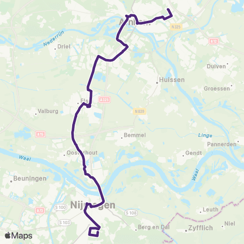 Transdev Elsweide / HAN - Arnhem CS - Nijmegen CS - Heyendaal map