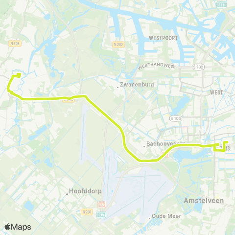 Connexxion Haarlem Station - Amsterdam Station Zuid map