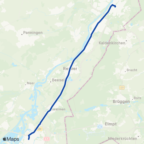 Arriva Snelbus ipv trein Roermond <-> Venlo map