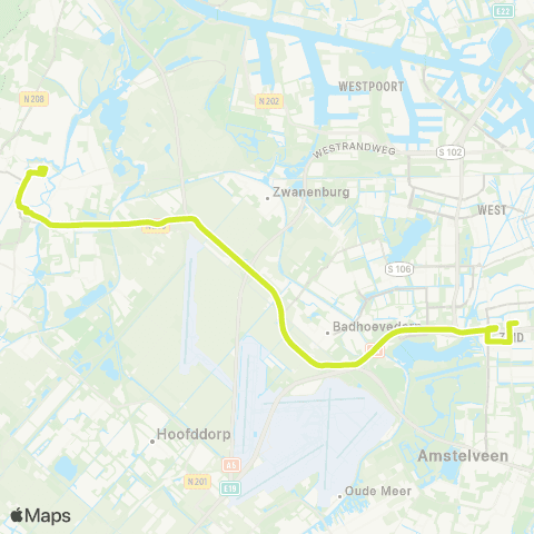 Connexxion Haarlem Station - Amsterdam Station Zuid map