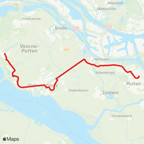 EBS Rockanje via Hellevoetsluis - Spijkenisse map