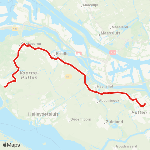 EBS Rockanje via Brielle - Spijkenisse map