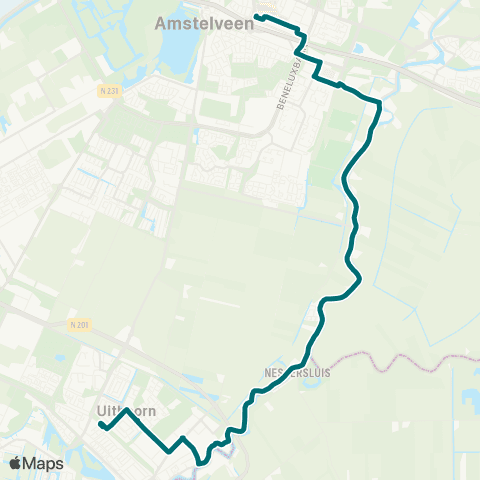 Connexxion Uithoorn - Nes ad Amstel - Amstelveen map