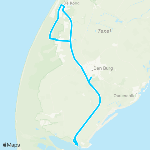 Connexxion Texel Veerhaven - Den Burg - De Koog map