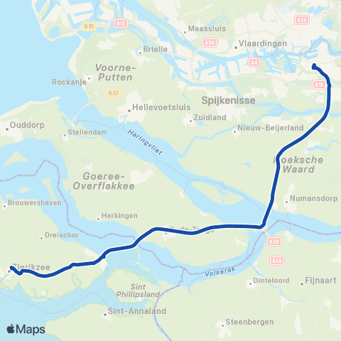 Connexxion Zierikzee - Rotterdam Zuidplein map