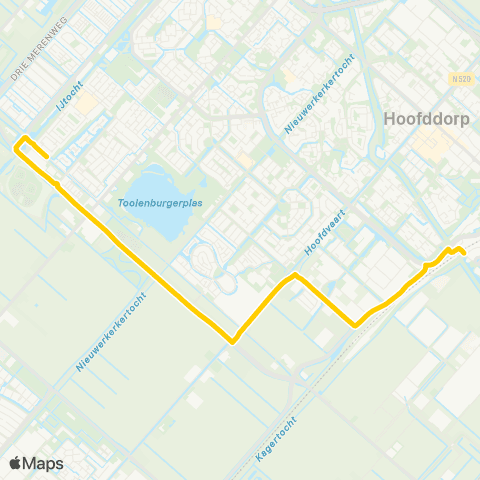 Connexxion Hoofddorp Station - Hoofddorp Floriande Zuidoost map