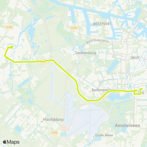 Connexxion Haarlem Station - Amsterdam Station Zuid map