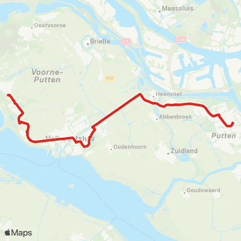 EBS Rockanje via Hellevoetsluis - Spijkenisse map