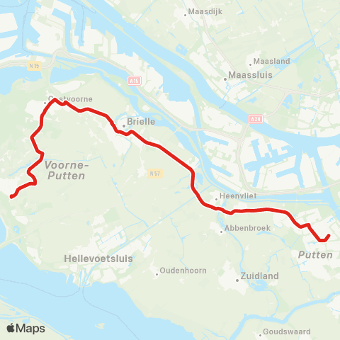 EBS Rockanje via Brielle - Spijkenisse map