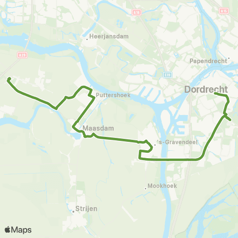 Transdev Dordrecht Centraal Station - Heinenoord Busstation map