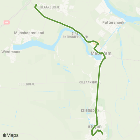 Transdev Strijen - Heinenoord Busstation map