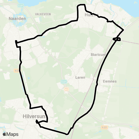 Transdev Hilversum - Blaricum - Huizen - Bussum - Hulversum map