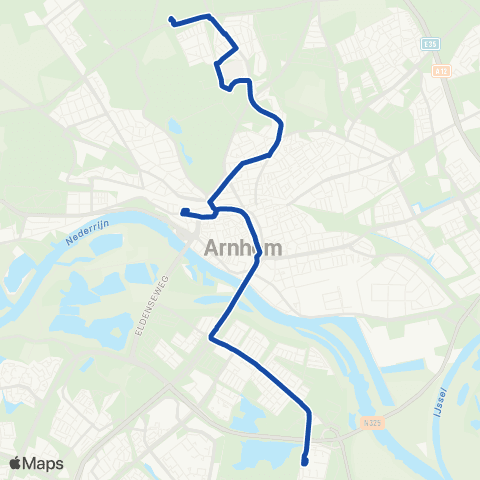 Transdev Burgers Zoo - Arnhem CS - Het Duifje map