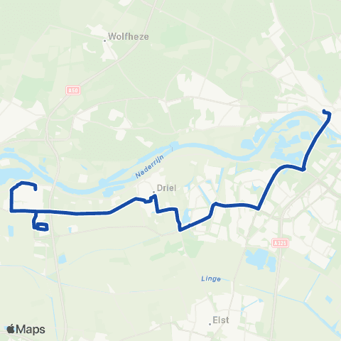 Transdev Heteren - Arnhem CS map