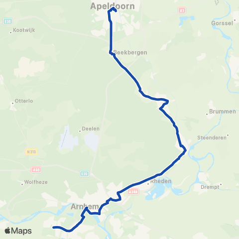 Transdev Apeldoorn - Dieren - Arnhem Zuid map