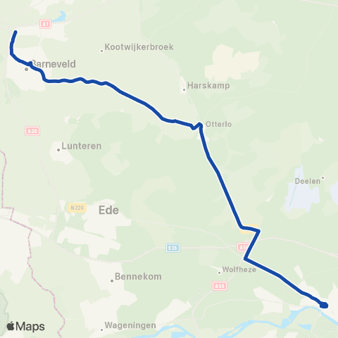 Transdev Barneveld - Otterlo - Arnhem CS map