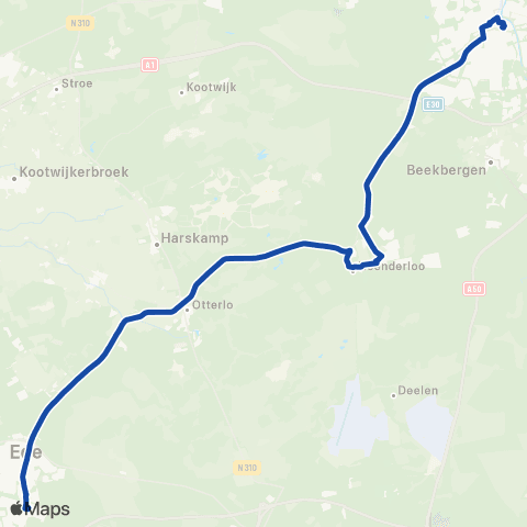 Transdev Ede - Otterlo - Apeldoorn map