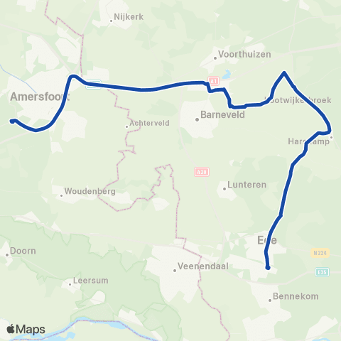 Transdev Ede - Amersfoort Hoornbeeck / Lodenstein map