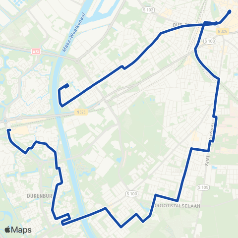 Transdev Dukenburg - Nijmegen CS - Neerbosch-Oost map