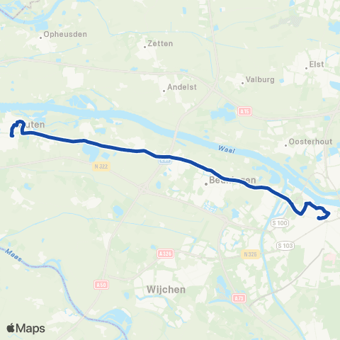 Transdev Druten - Nijmegen CS map