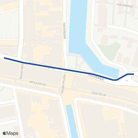 Transdev HWGO Flex Oud-Beijerland Vierwiekenplein map