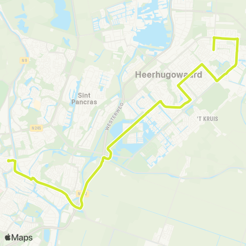 Overal Alkmaar Station - Heerhugowaard Centrumwaard map