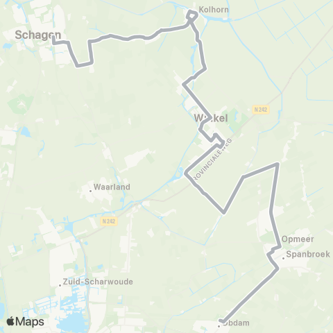 Overal Buurtbus Schagen Station - Obdam Station map