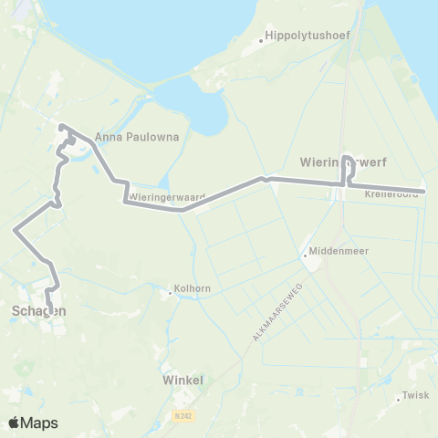 Overal Buurtbus Kreileroord - Schagen Station map