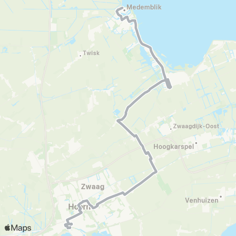 Overal Buurtbus Medemblik - Hoorn Station map