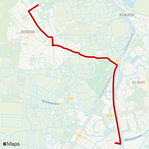 Overal Alkmaar Station - Bergen Europese School map