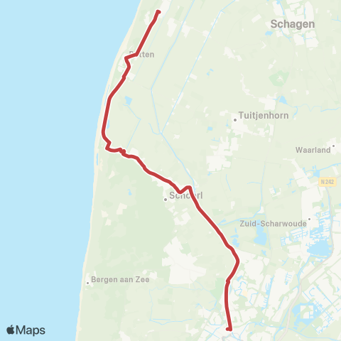 Overal Alkmaar Station - Petten map