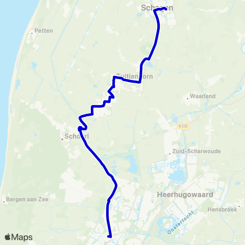Overal Alkmaar Station - Schagen Station map