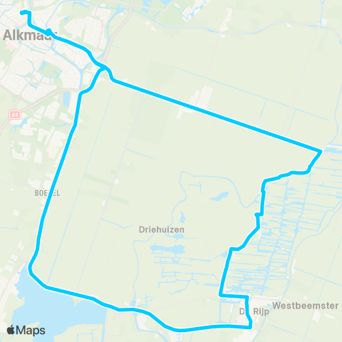 Overal Alkmaar Station - De Rijp - Alkmaar Station map