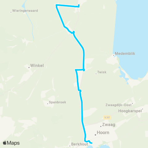 Overal Hoorn Station - Wieringerwerf Badweg map