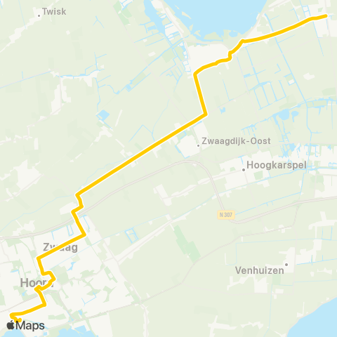 Overal Hoorn Station - Andijk Sorghvliet map