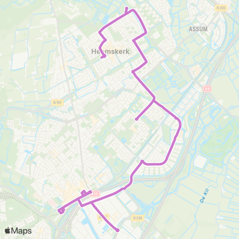 Overal Beverwijk Station - Heemskerk Centrum map