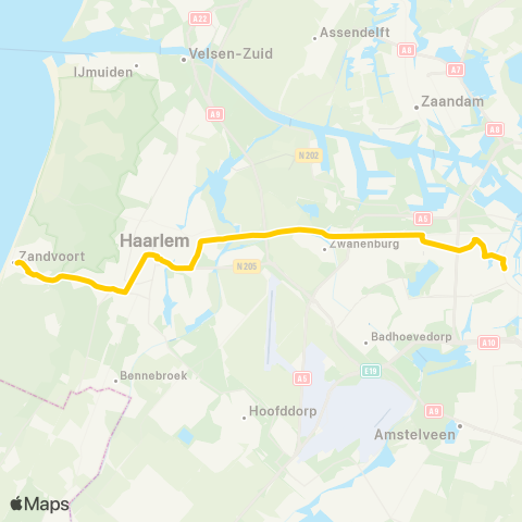 Overal Zandvoort Centrum - Amsterdam Elandsgracht map