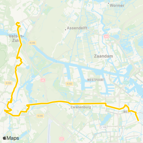 Overal Amsterdam Leidseplein - Beverwijk via Haarlem map