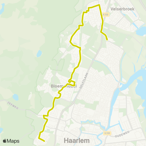 Overal Buurtbus: Vijver - Delftplein / Spaarne Gasthuis map