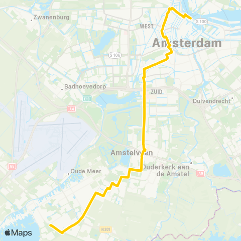 Overal Aalsmeer Busstation - Amsterdam CS map