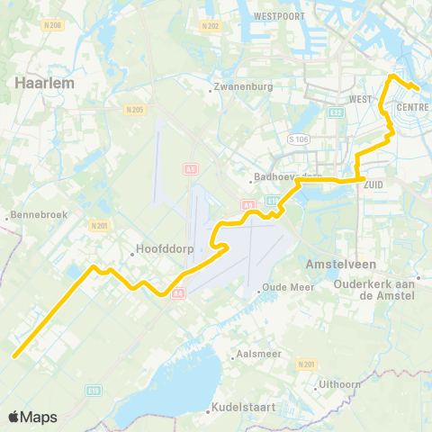 Overal Nieuw-Vennep P+R Getsewoud Zuid - Amsterdam CS map
