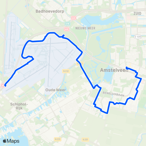 Overal Amstelveen Busstation - Knooppunt Noord - (P30) map